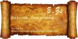 Balczek Zseraldina névjegykártya